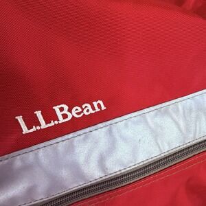 L.L.Bean Red Backpack Monogramed Durable School Travel Bag Multiple Compartments